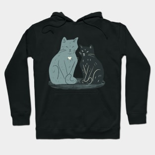 Grey and Black Cat Hoodie